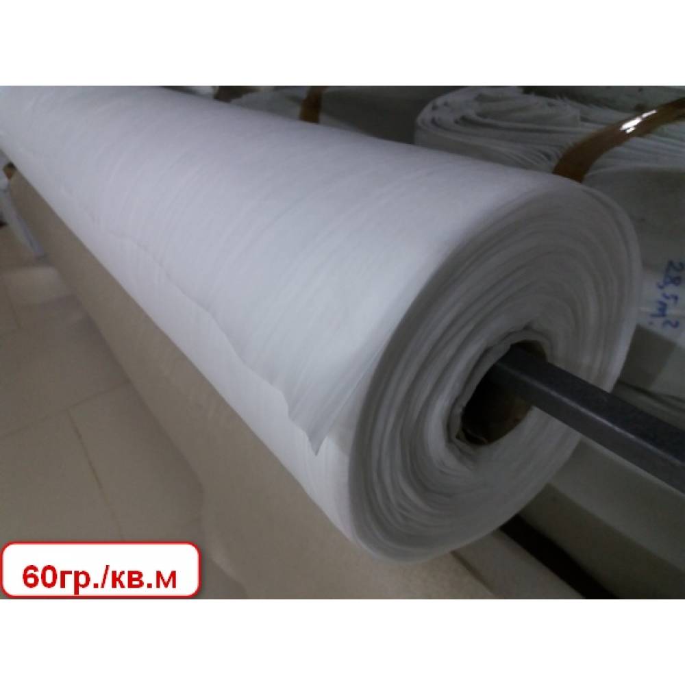 Спанбонд «Гекса» белый 60 рулон-полурукав 1,6м (в развороте 3,2м) 20 пог.м